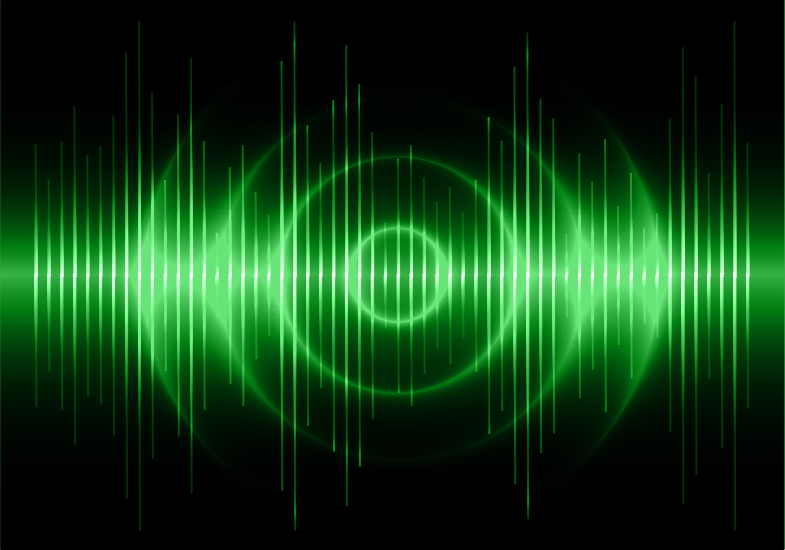 Sound,Waves,Oscillating,Dark,Green,Light,,Abstract,Technology,Background.,Vector.